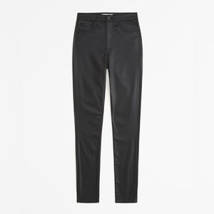 Abercrombie Curve Love High Rise Super Skinny Jean Coated Black Size 20 NWOT
